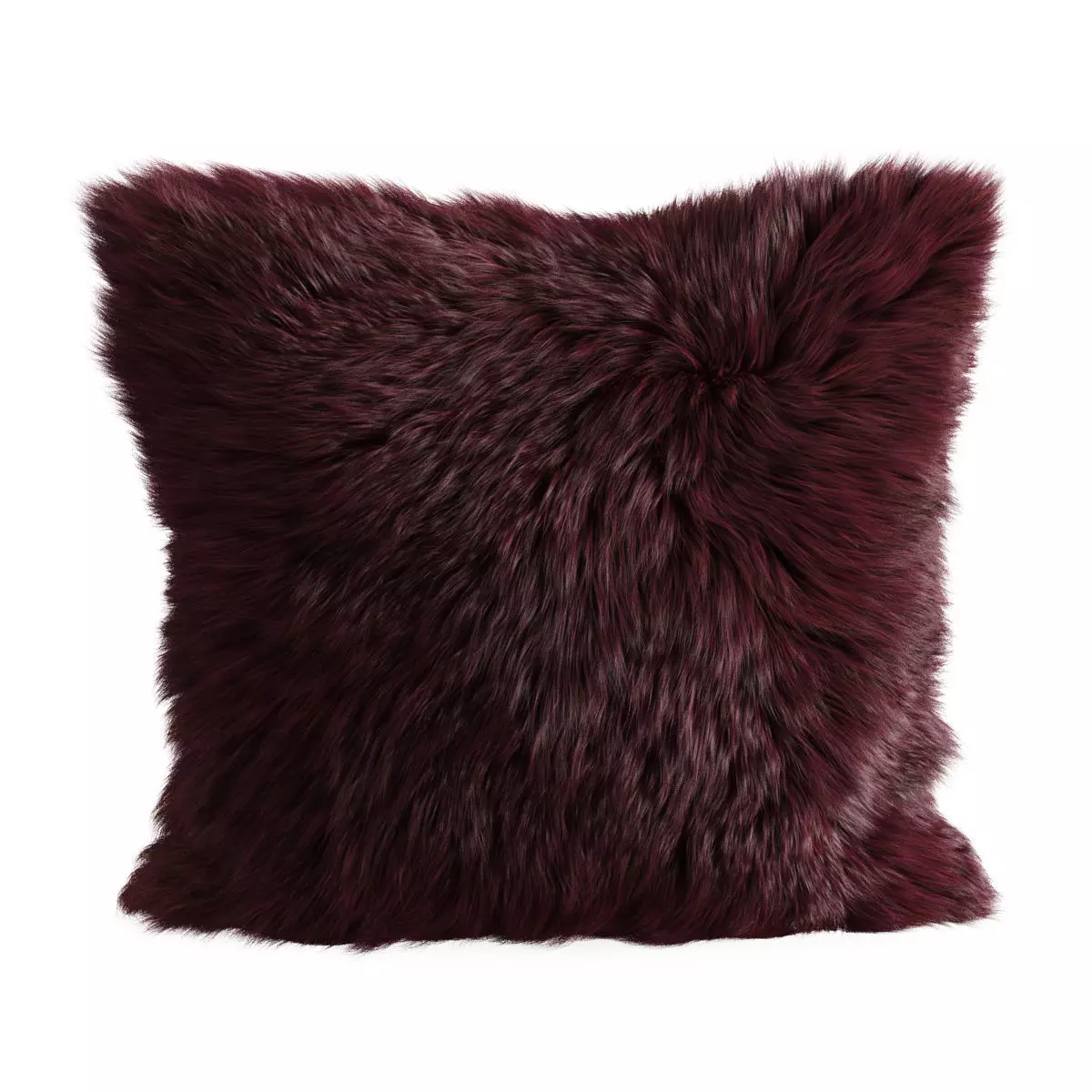 Burgundy  pillow fur sheepskin 3D model_0