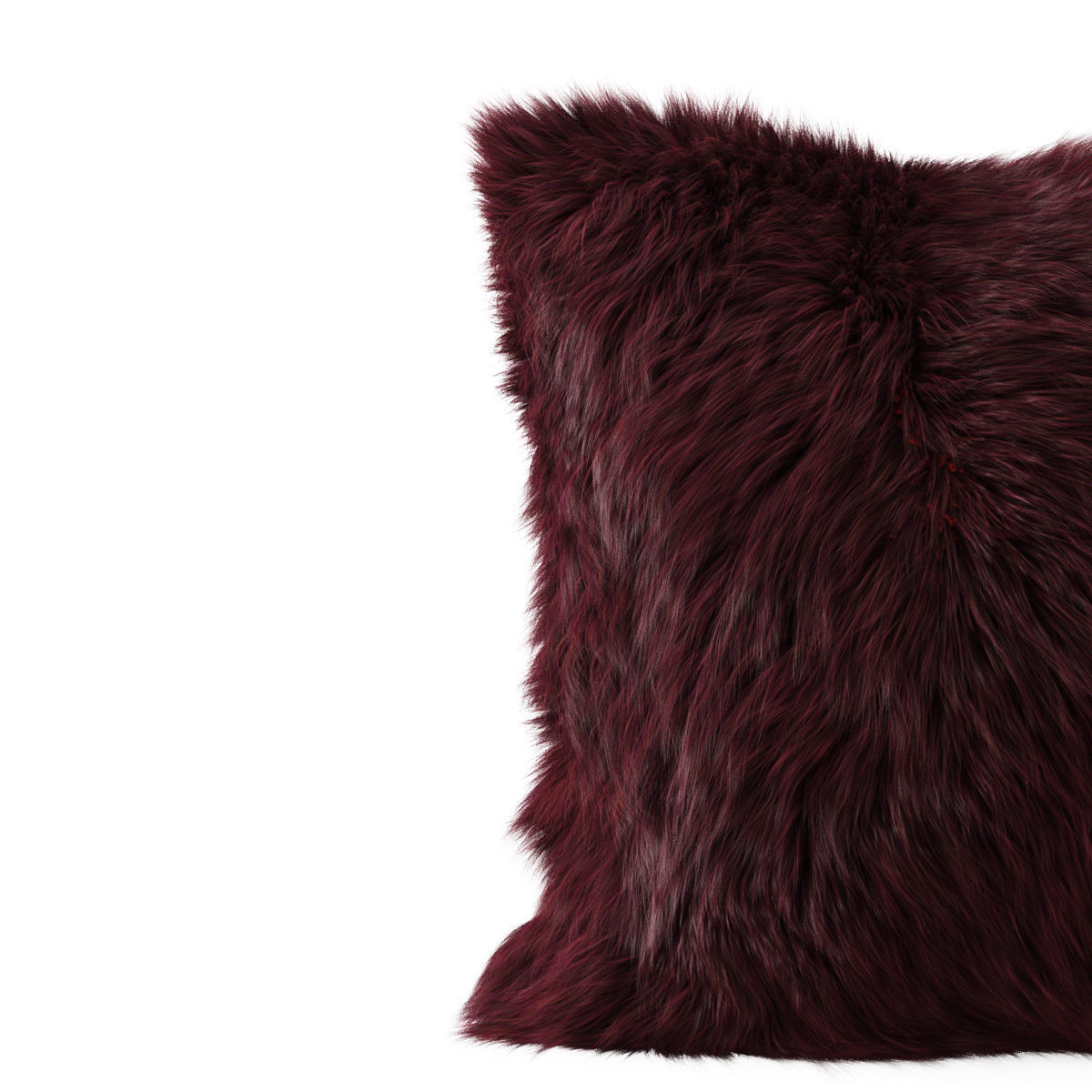 Burgundy  pillow fur sheepskin 3D model_3