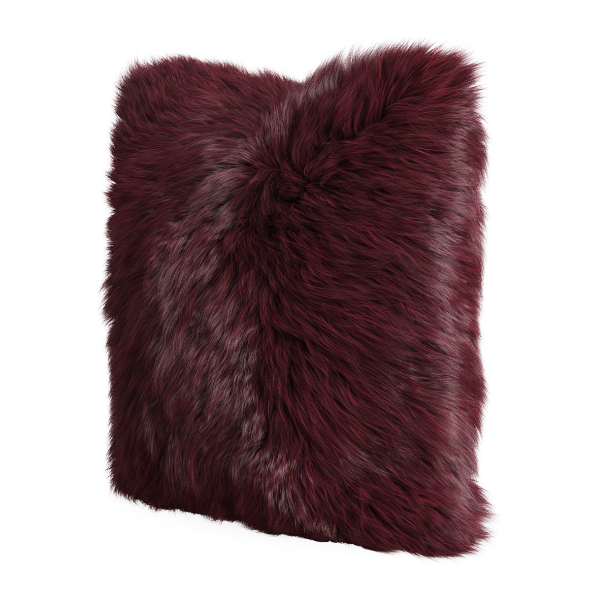 Burgundy  pillow fur sheepskin 3D model_2