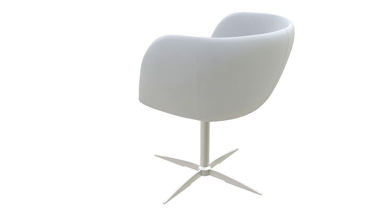 Curved dining chair metal legs 3D model_4