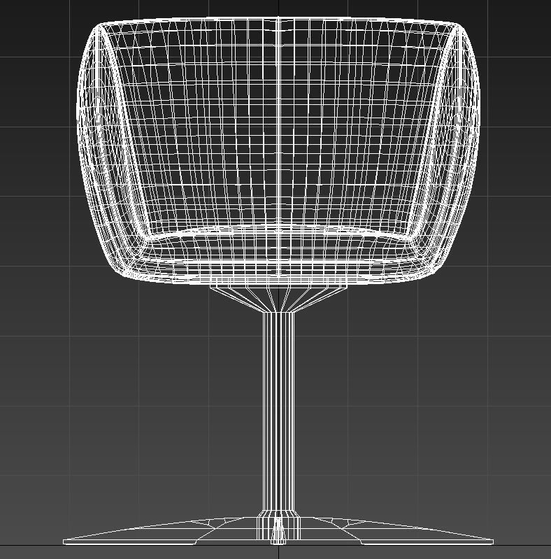 Curved dining chair metal legs 3D model_14