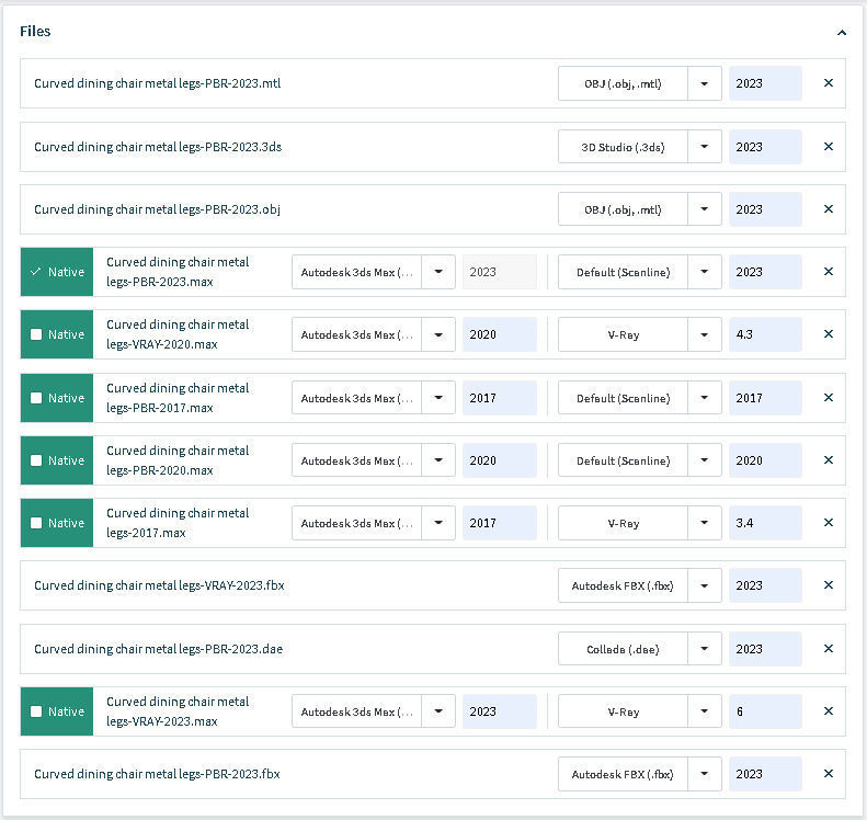 Curved dining chair metal legs 3D model_18