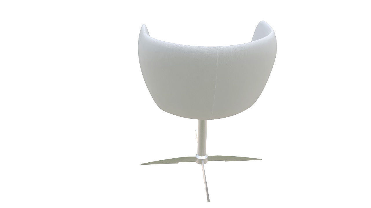 Curved dining chair metal legs 3D model_5