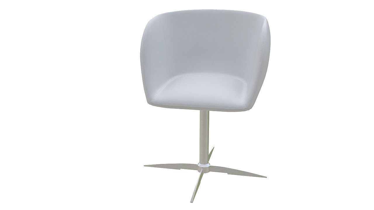 Curved dining chair metal legs 3D model_2