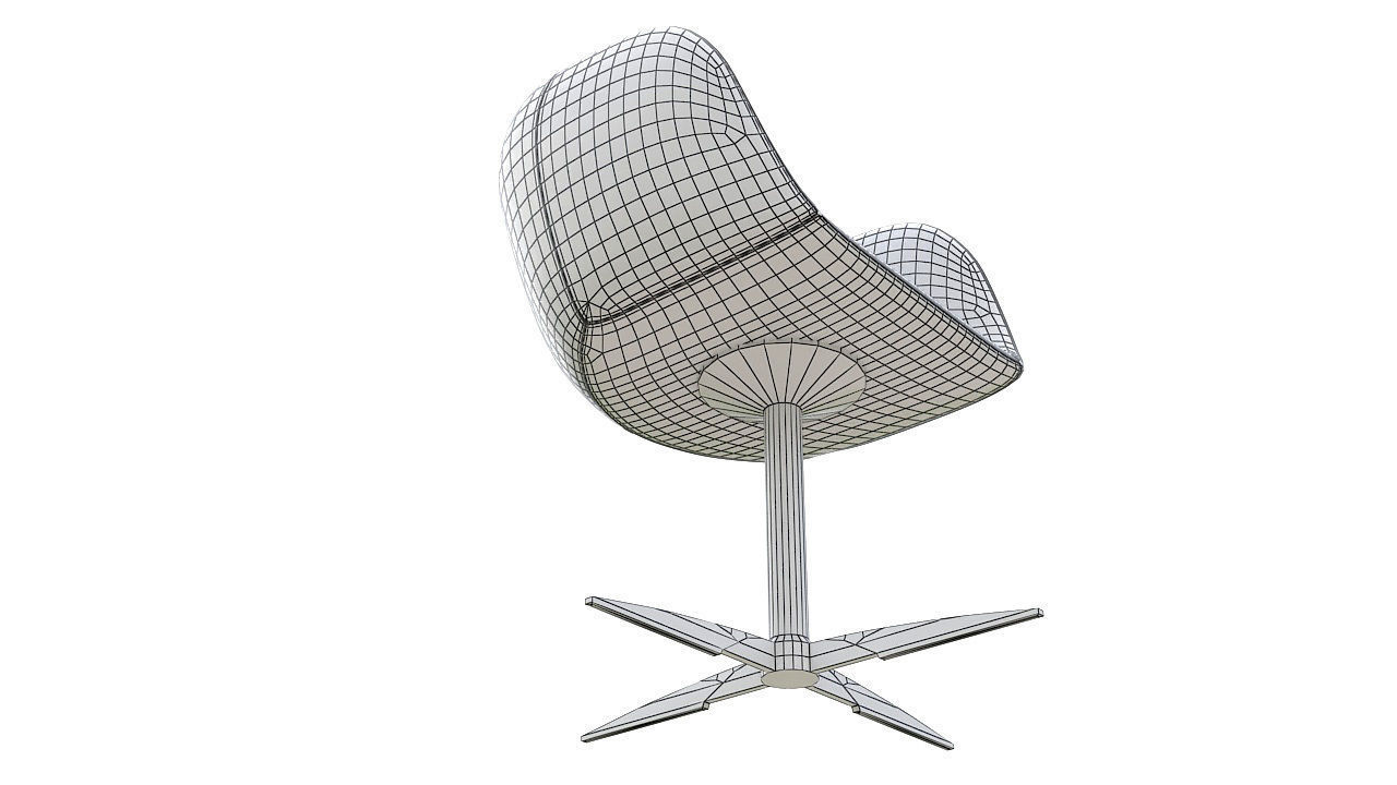 Curved dining chair metal legs 3D model_10