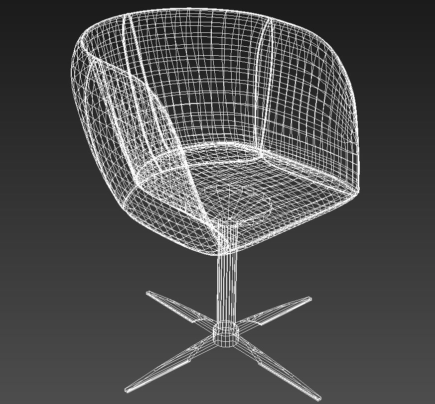 Curved dining chair metal legs 3D model_13