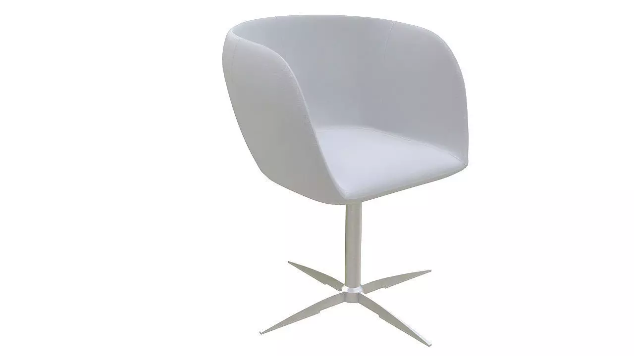 Curved dining chair metal legs 3D model_0