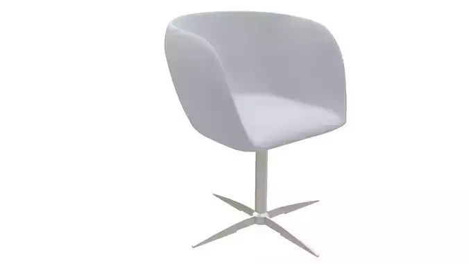 Curved dining chair metal legs 3D model