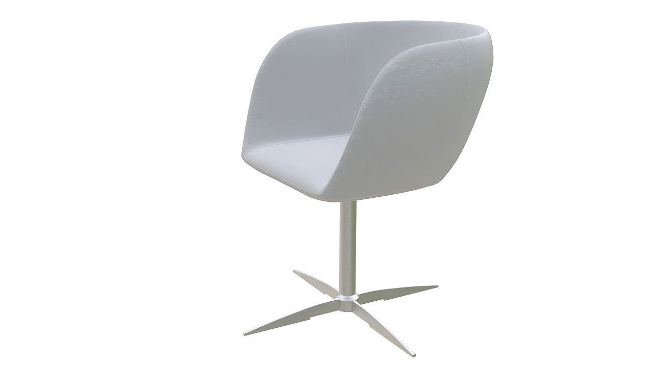 Curved dining chair metal legs 3D model_3