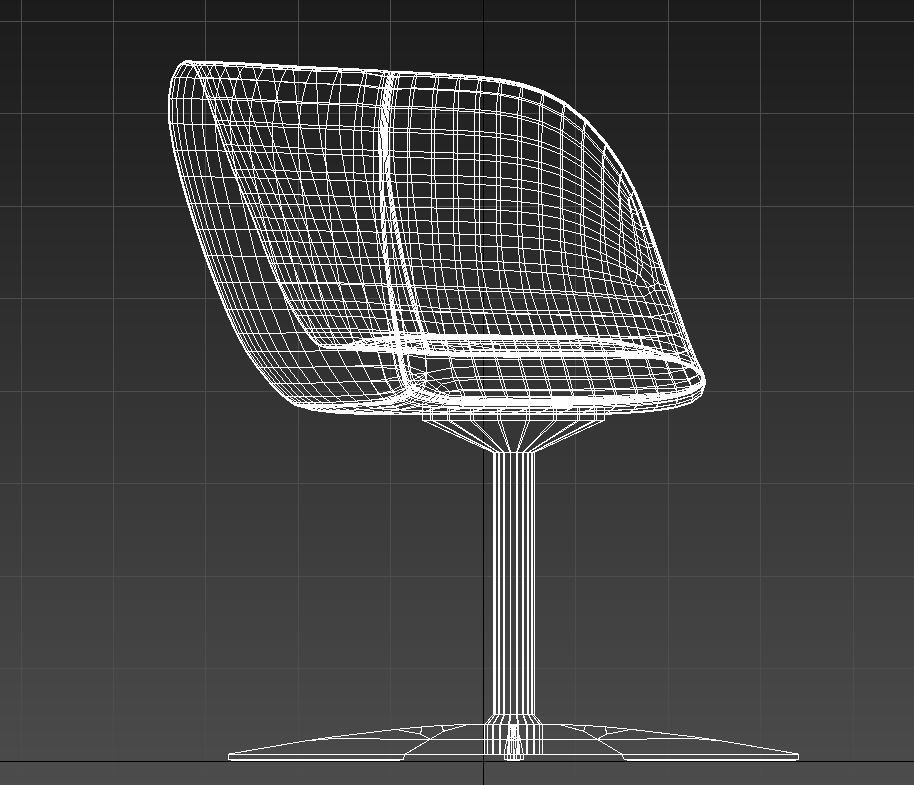 Curved dining chair metal legs 3D model_15