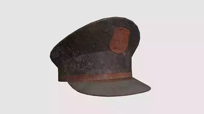 Police Cap 10 Destroyed - Military Character Design Fashion Low-poly 3D model