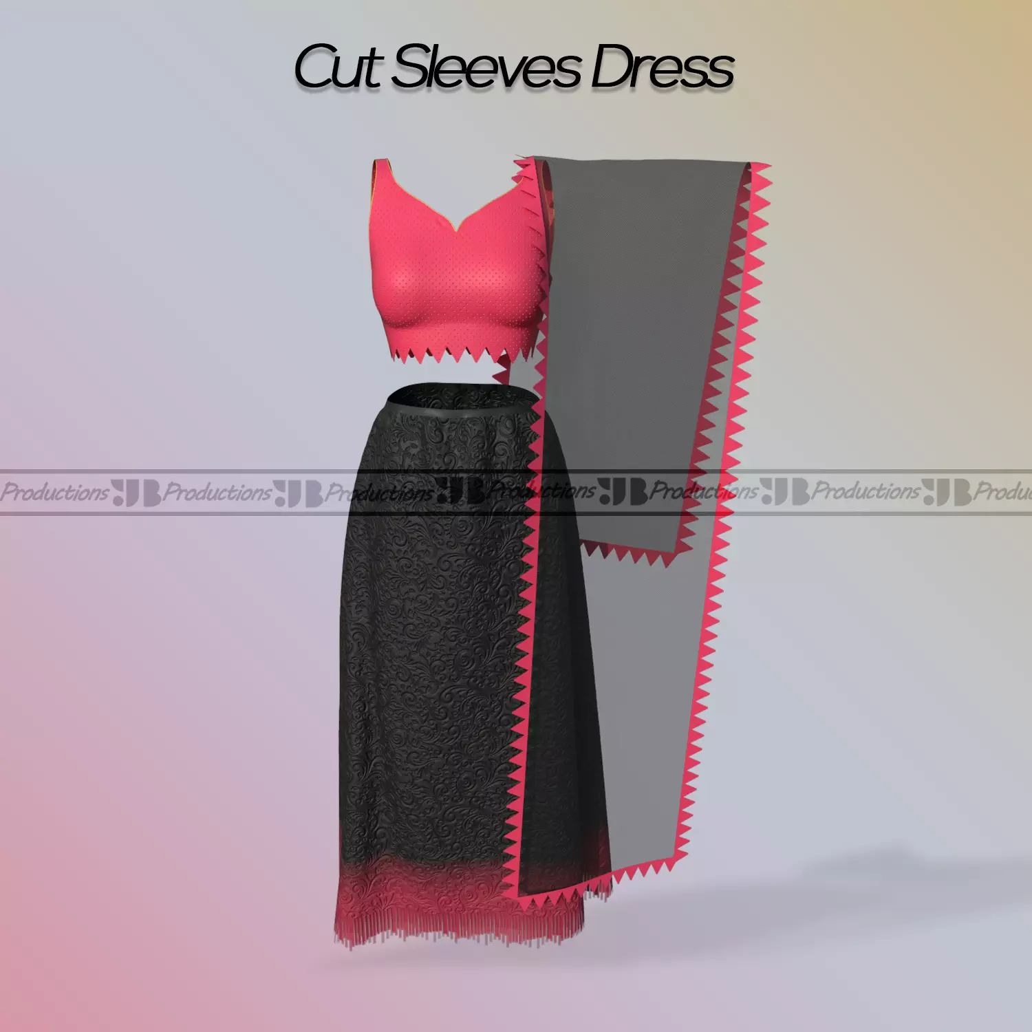 Indian wedding dress 3D model_0