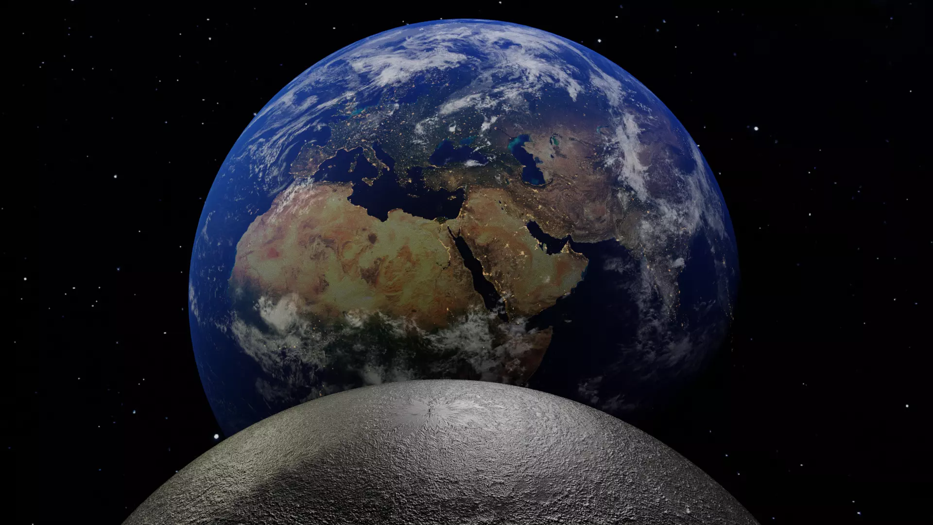 Earth And Moon 3D model