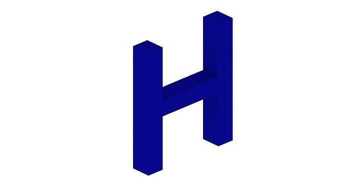 Uwanile Letter H Dimensions 1 cm Tall per 5 mm deep Free 3D print model