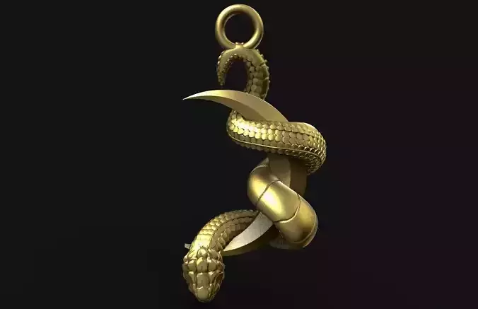 snake moon pendant