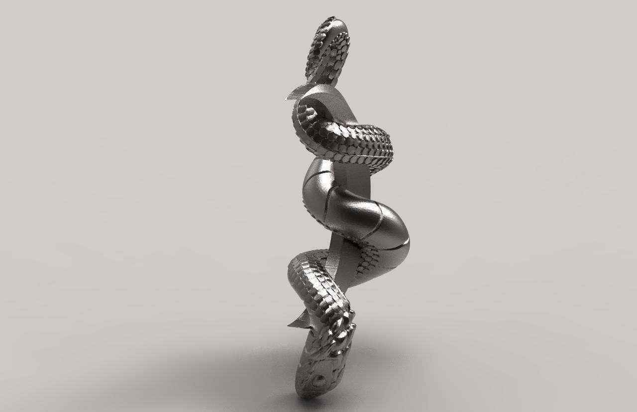 snake moon pendant 3D print model_1