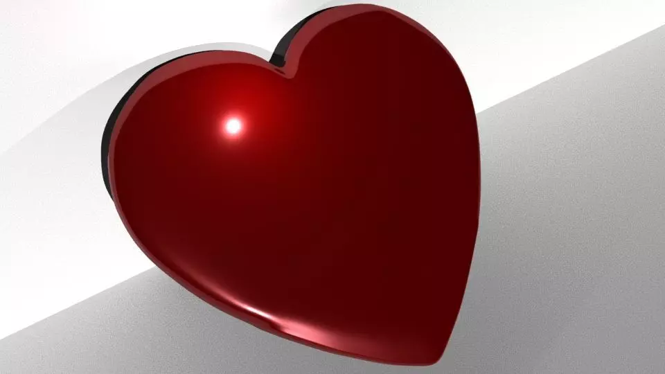 Red Shining Heart Free low-poly 3D model