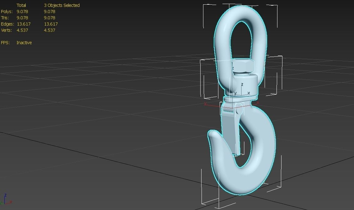 Crane Hock M4 Low-poly 3D model_32