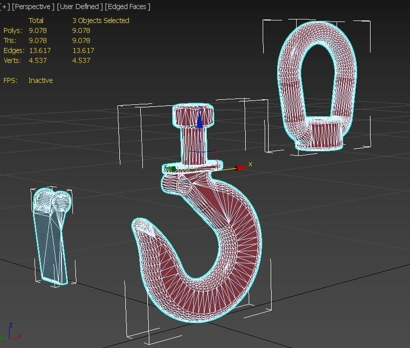 Crane Hock M4 Low-poly 3D model_35