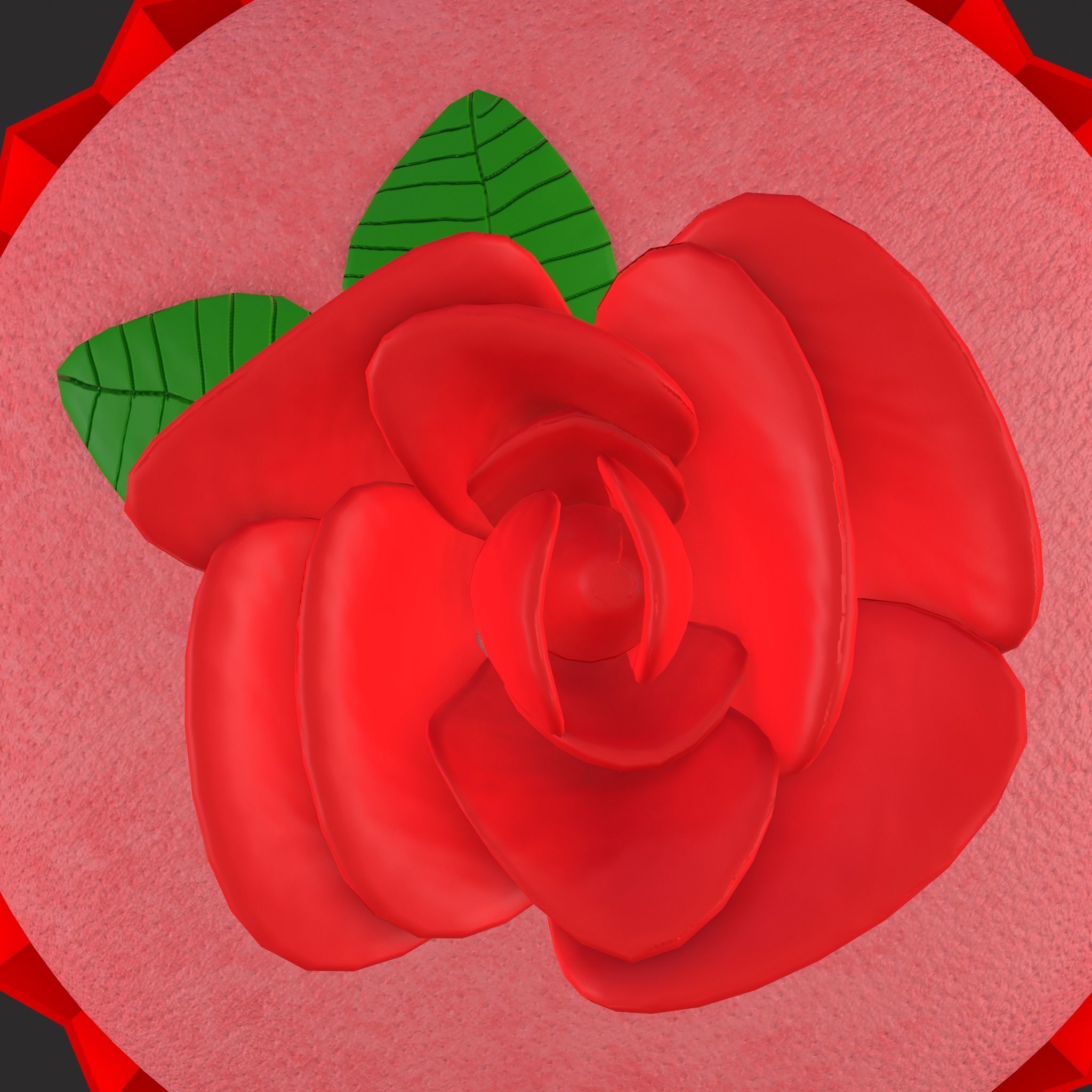 Valentines Rose Cupcake Low-poly 3D model_17