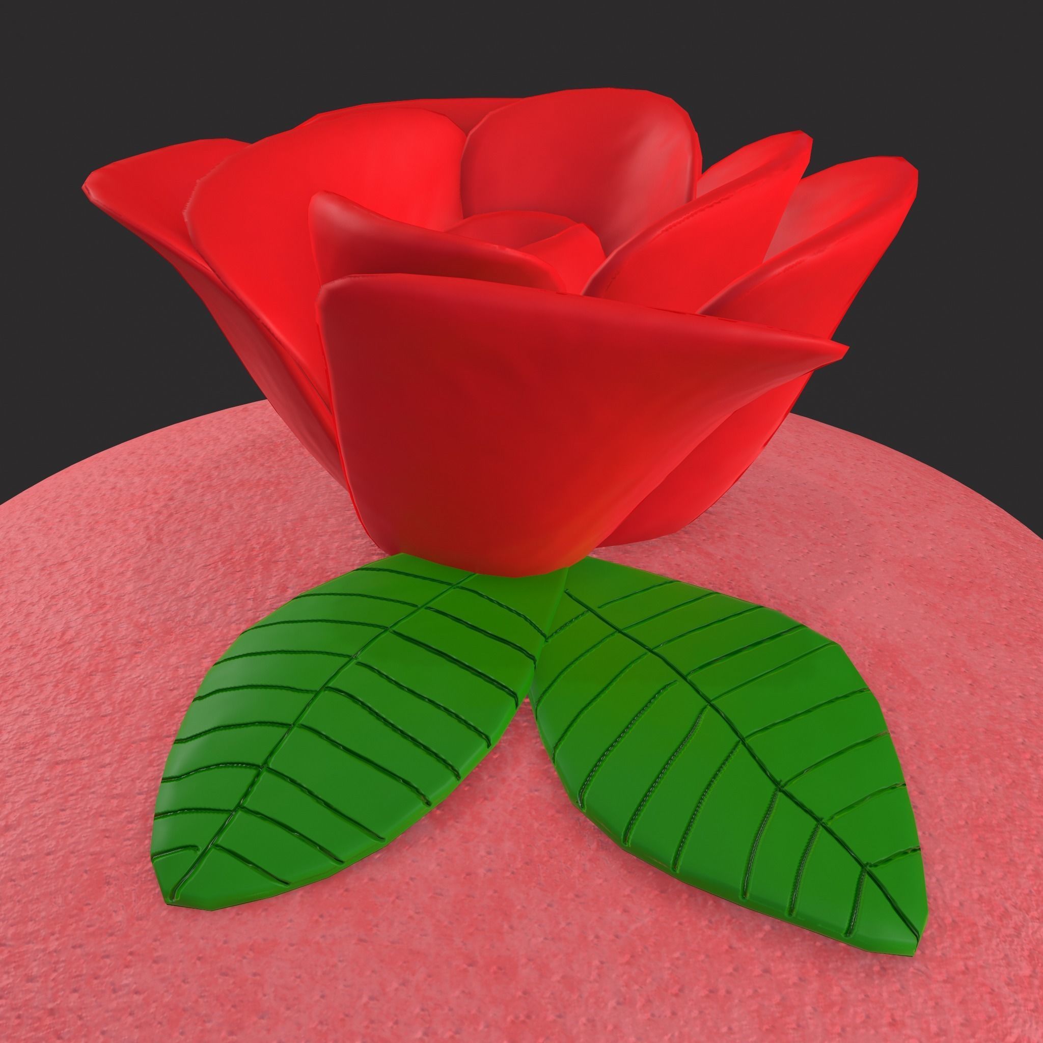 Valentines Rose Cupcake Low-poly 3D model_15