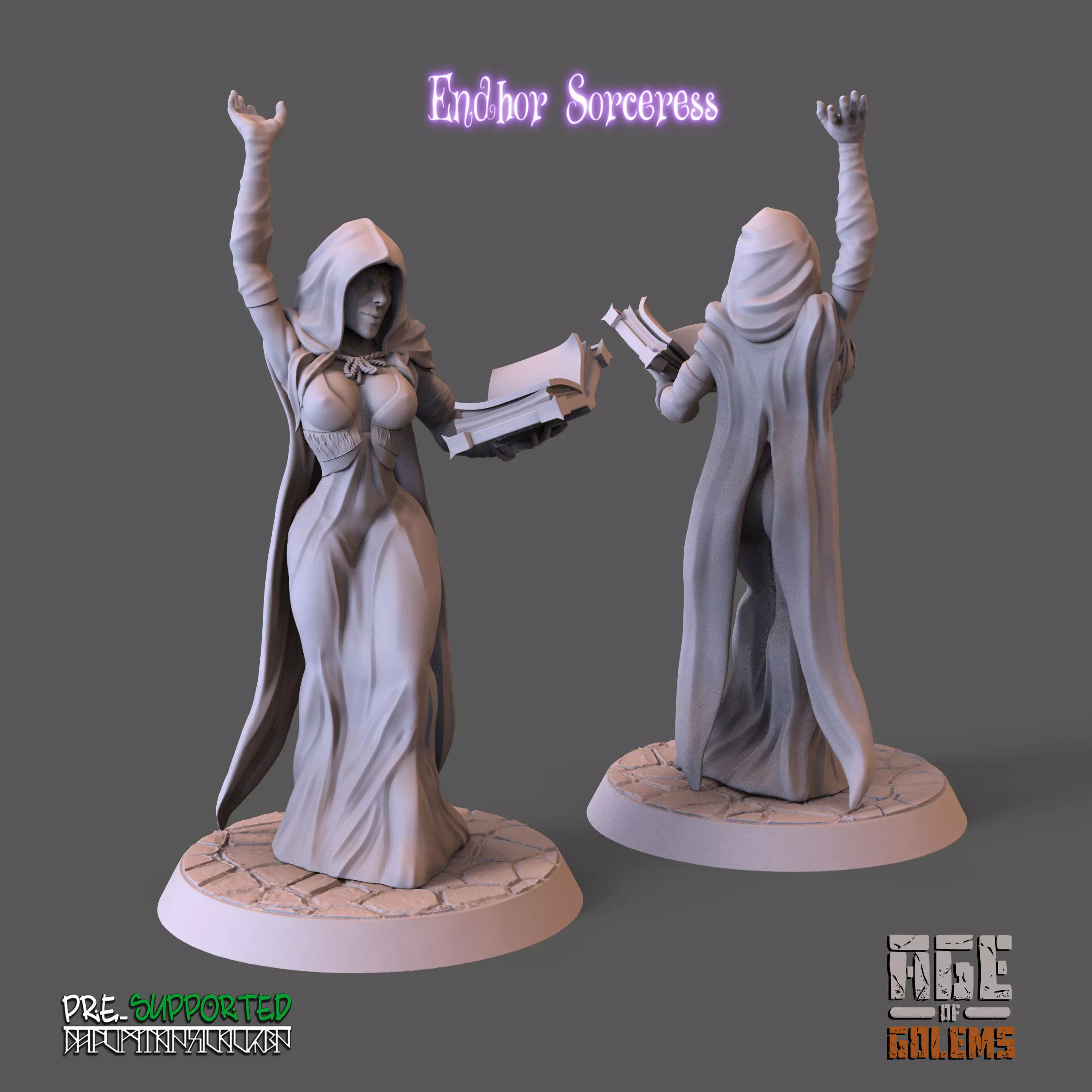 Endhor Sorceress - Age of Golems 3D print model_0