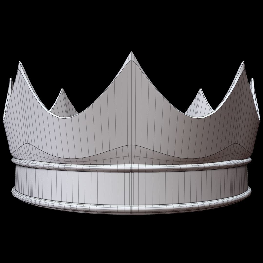 Crown golden 3D model_7