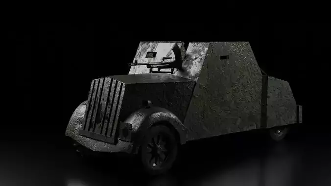 Beaverette mk 2 Game PBR Low-poly 3D model