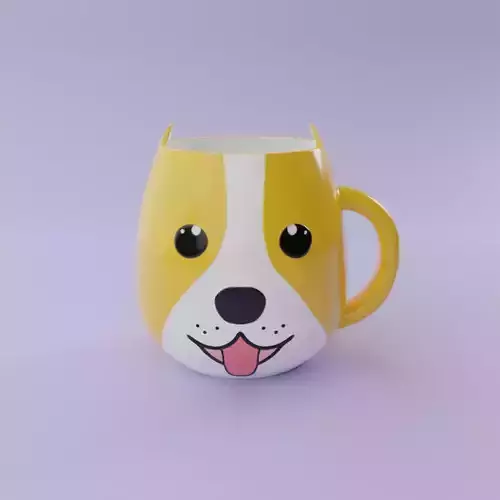 Painted Dog Mug
