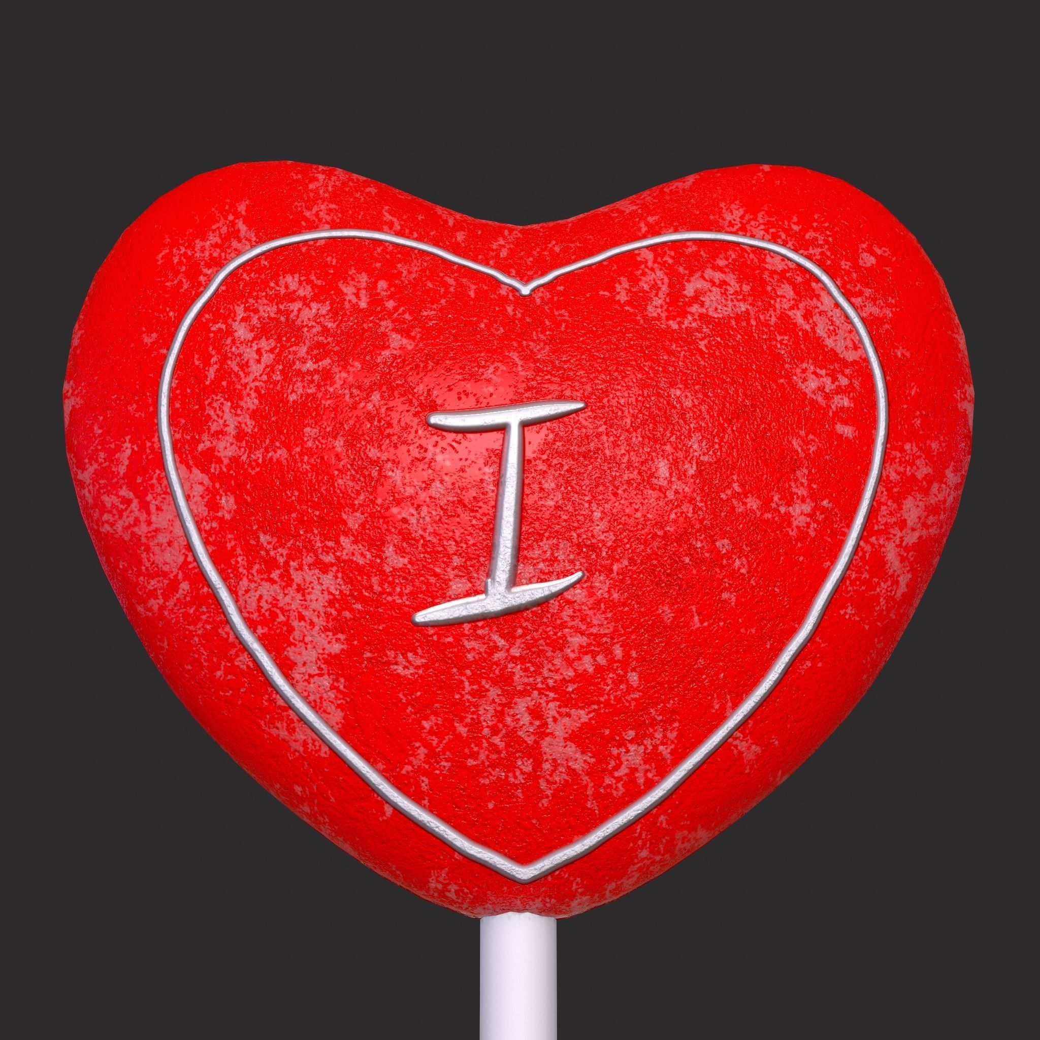 Trio Valentines Suckers Low-poly 3D model_13