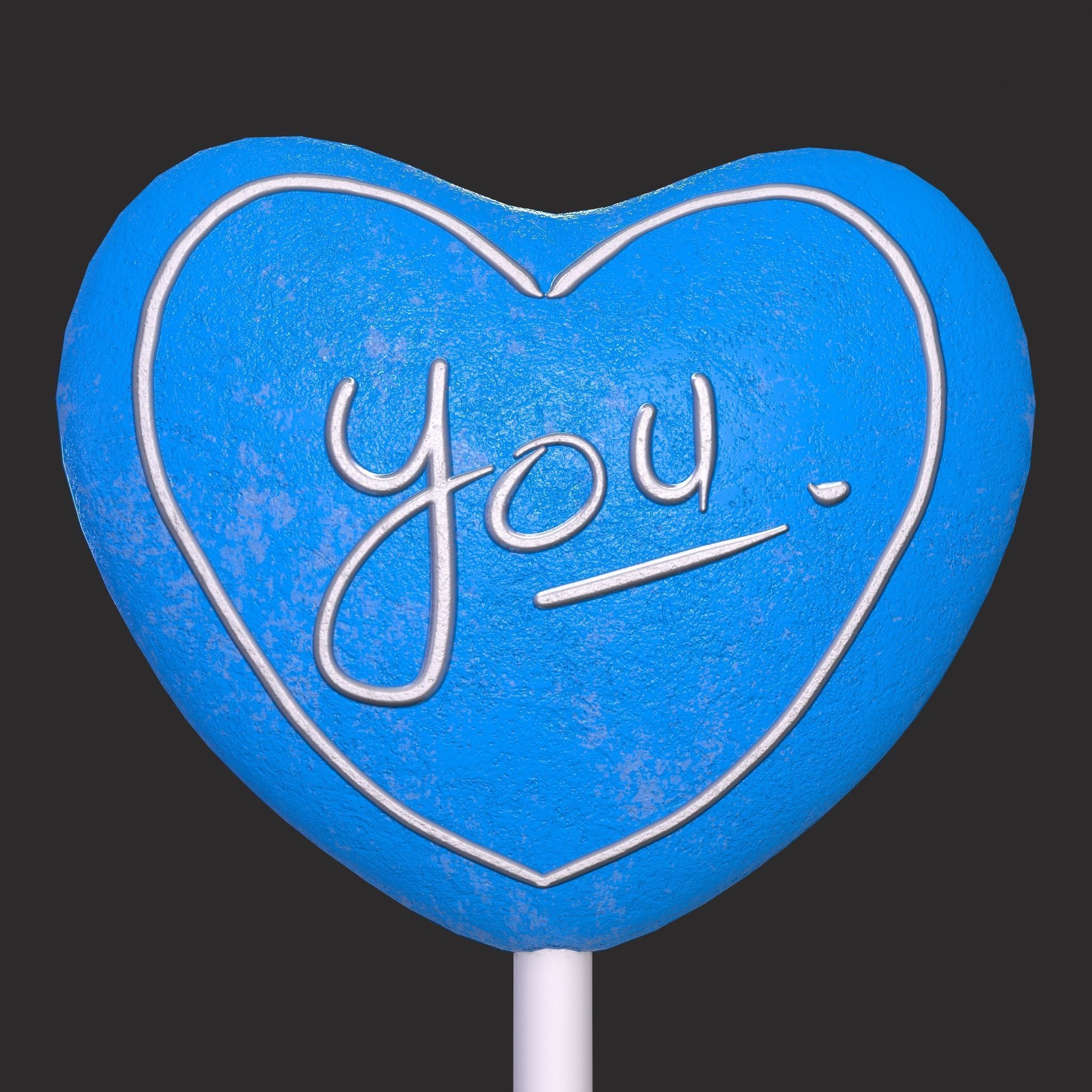 Trio Valentines Suckers Low-poly 3D model_17