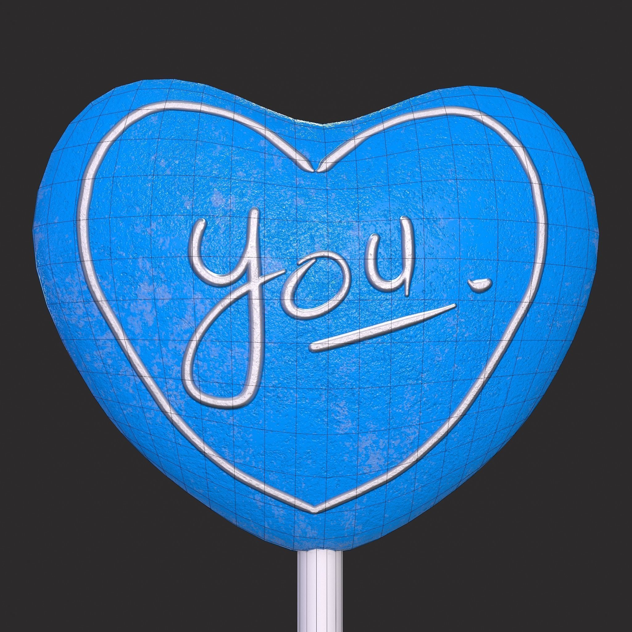 Trio Valentines Suckers Low-poly 3D model_18