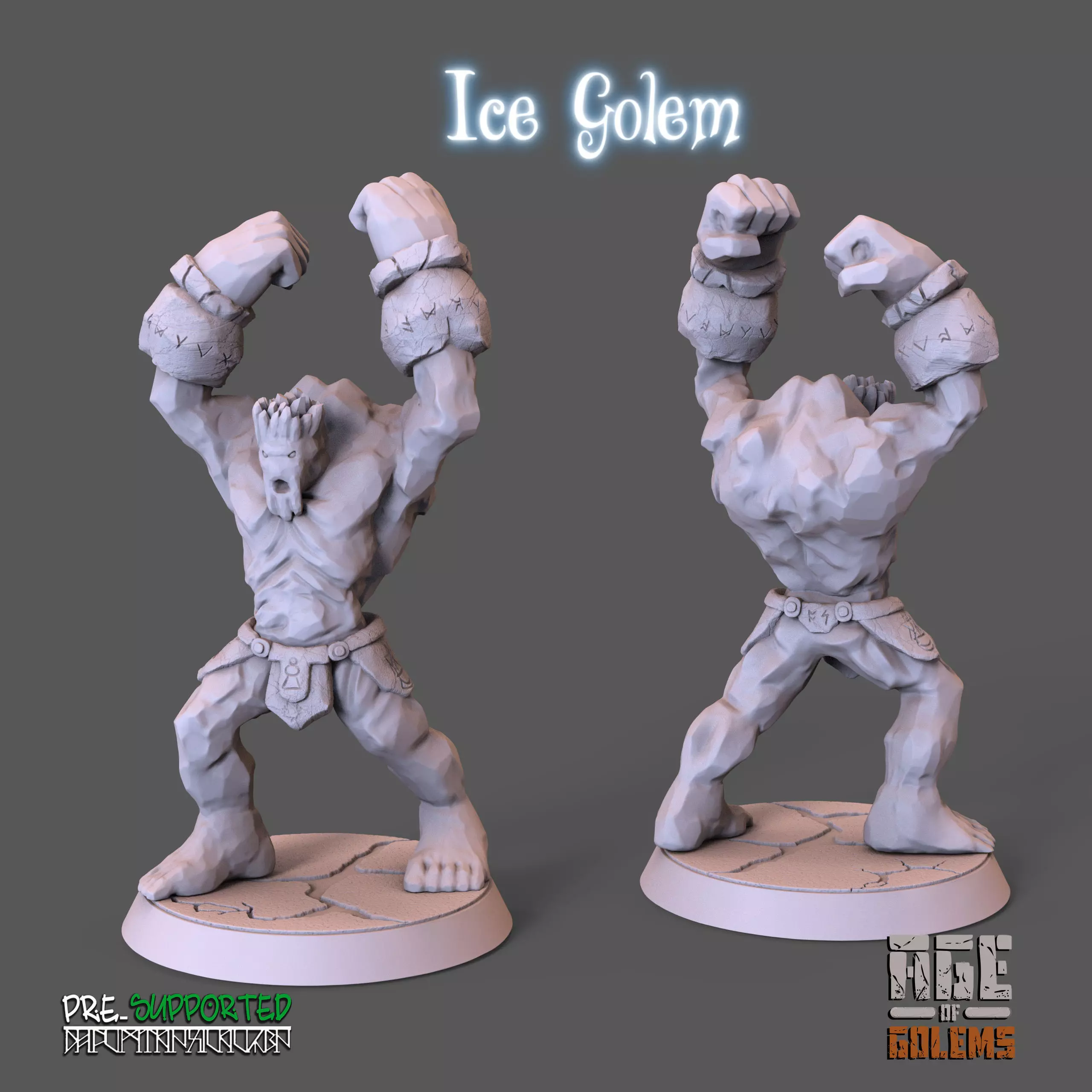 Ice Golem Pose 2 3D print model_0