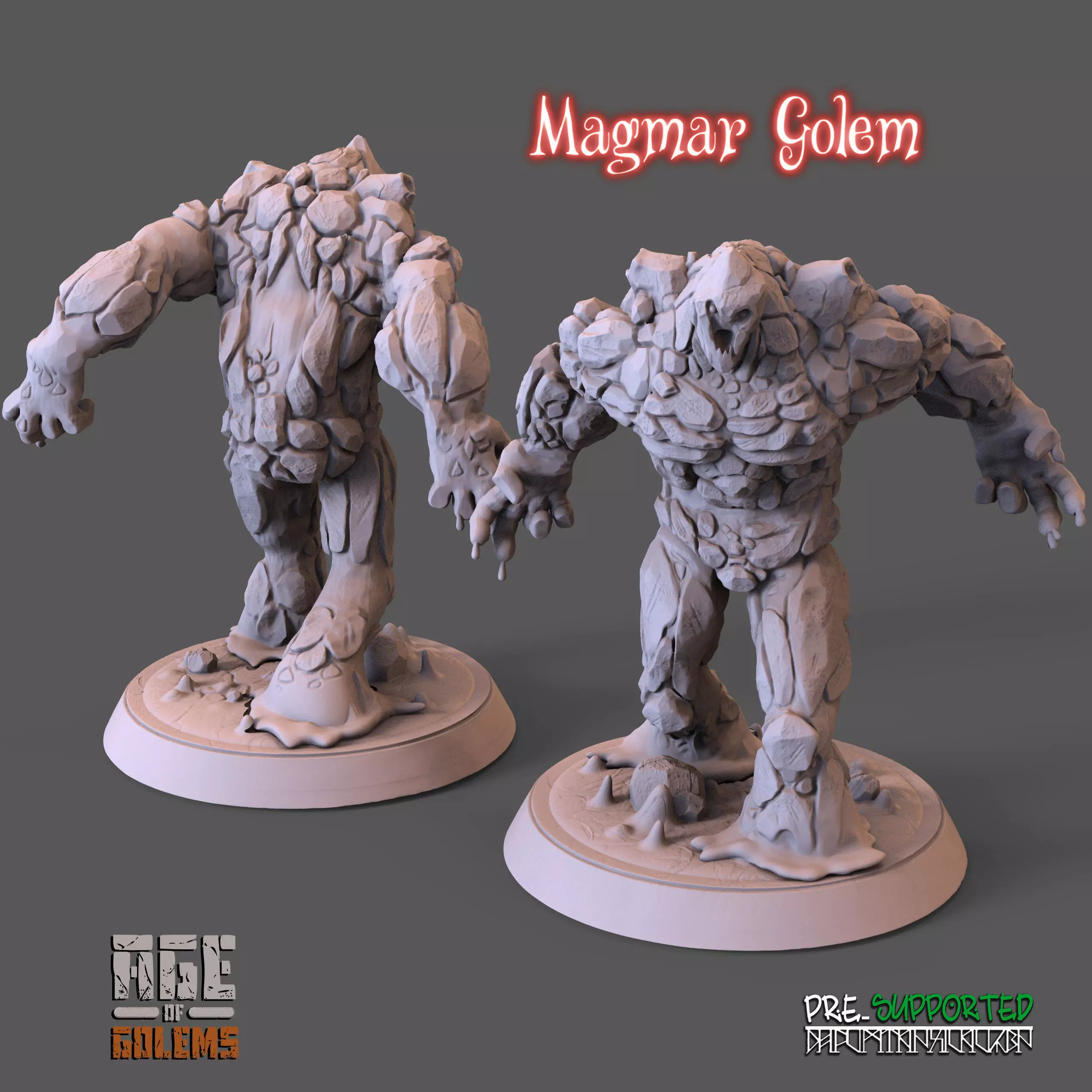 Magma Golem Pose 2 3D print model_0