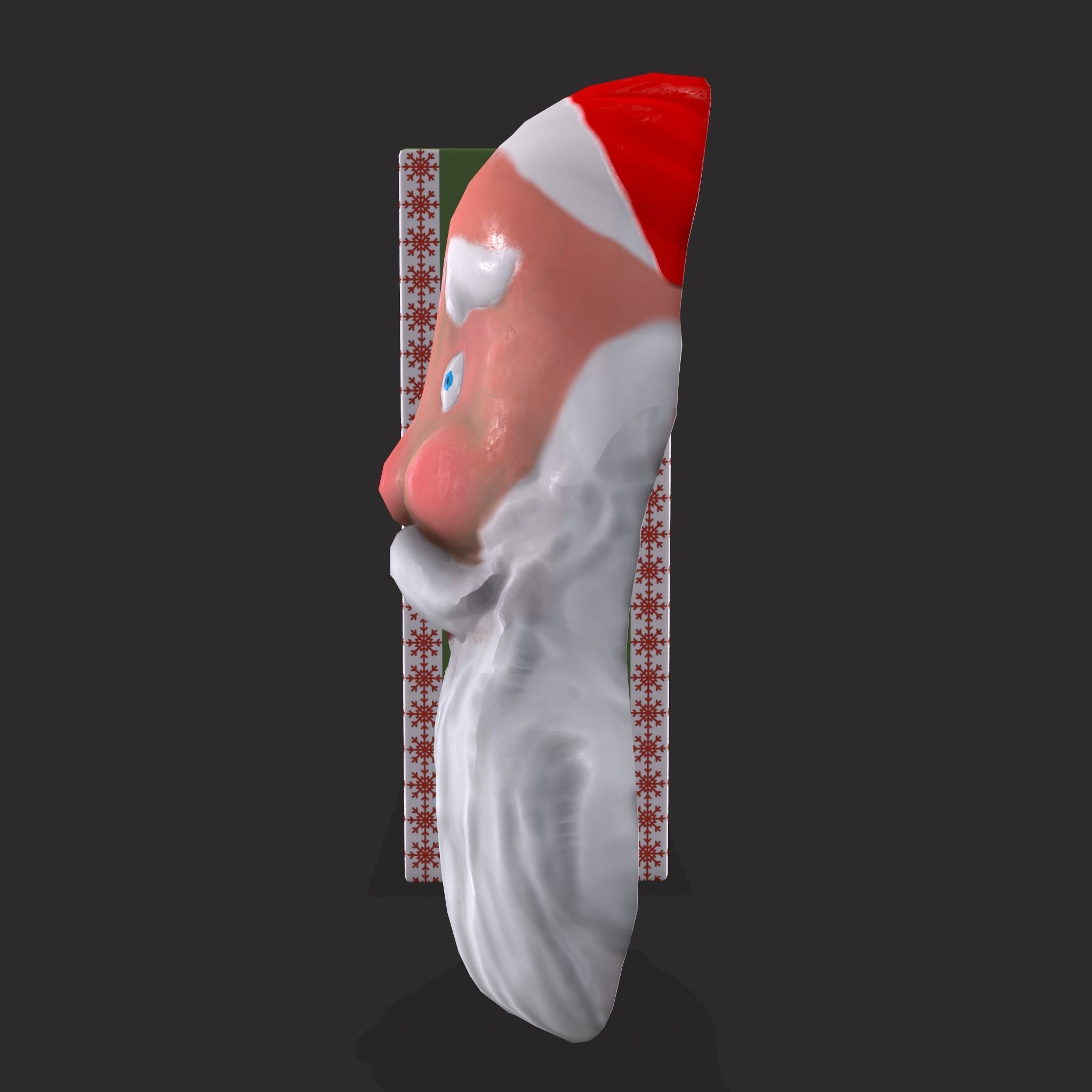 Vintage Santa Clause Mask With Box Low-poly 3D model_9