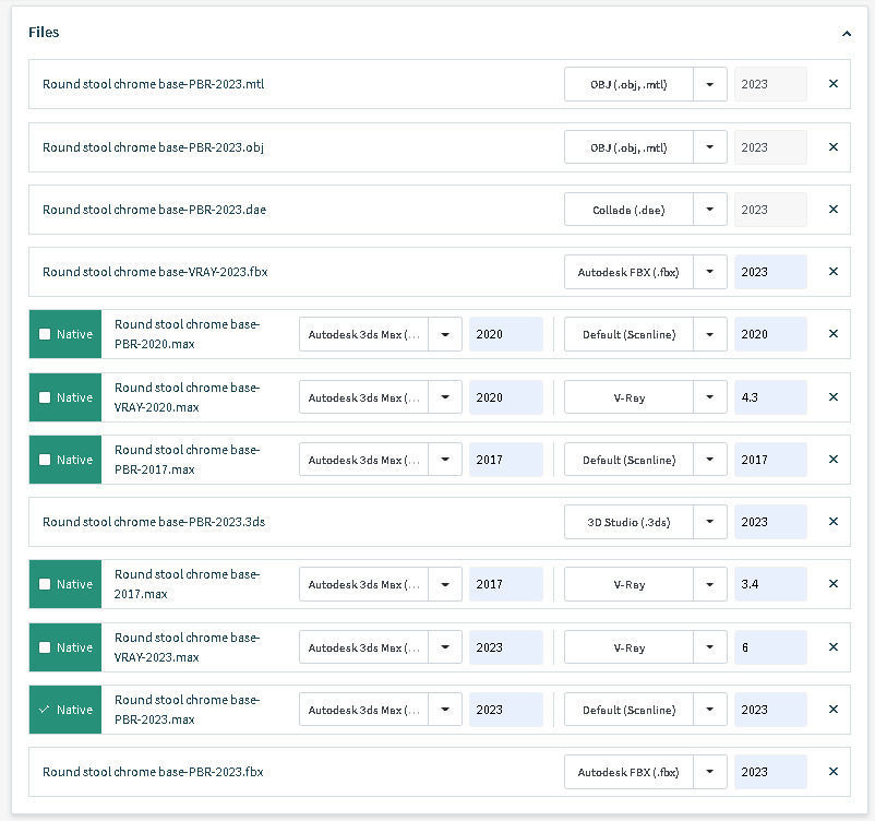 Round stool chrome base 3D model_12