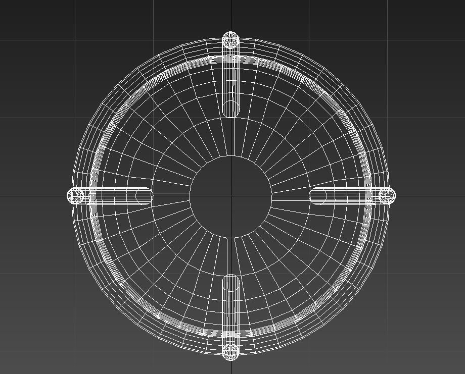 Round stool chrome base 3D model_10