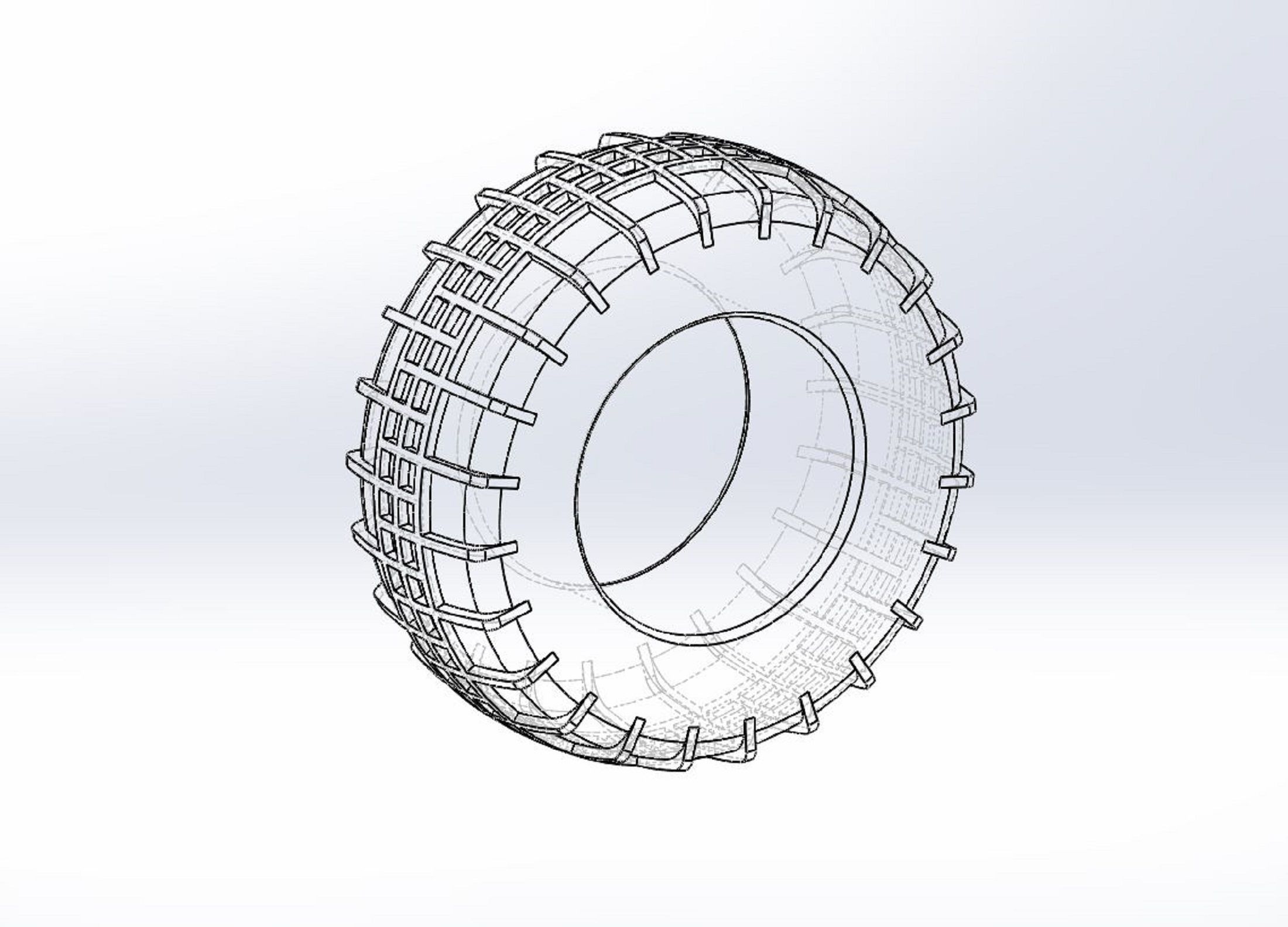Dune buggy rear tire 5 Scale 1 to 10 3D print model_7
