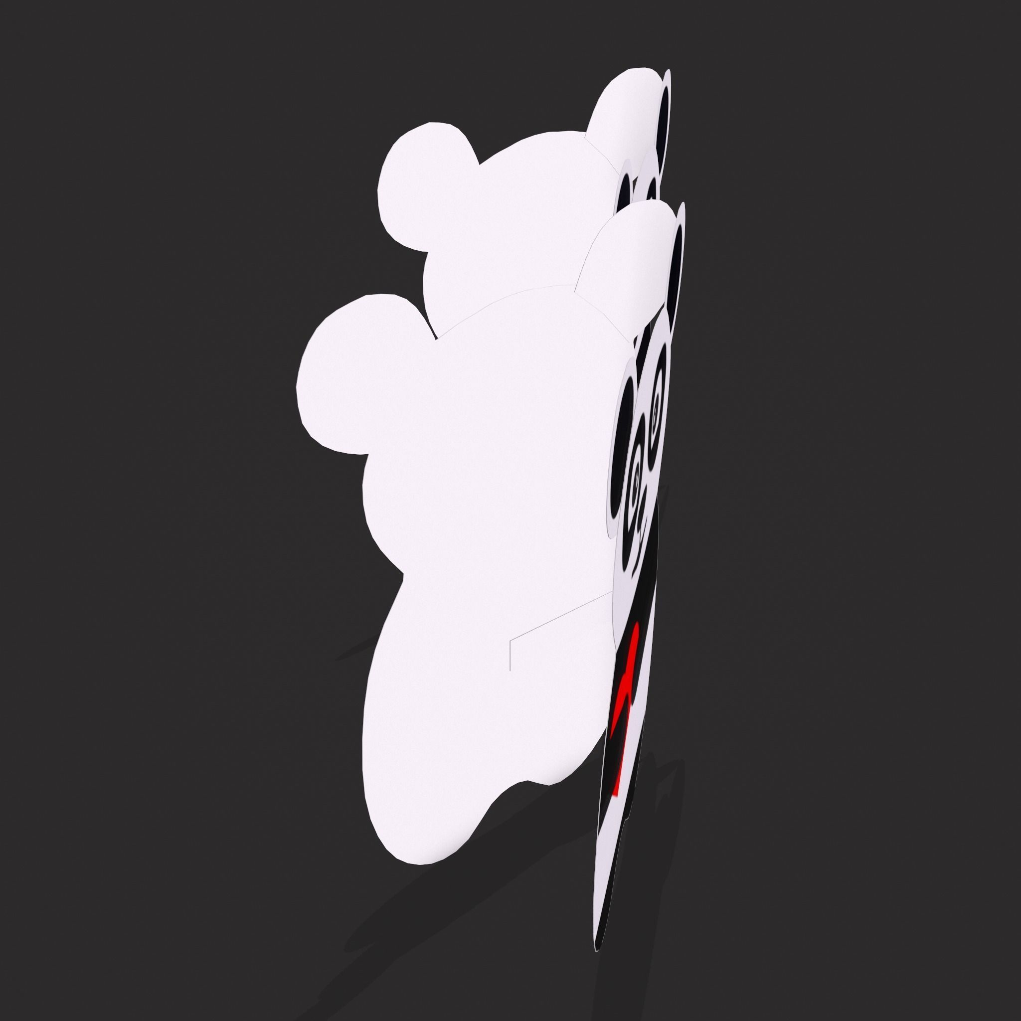 Valentines Panda Love Card Low-poly 3D model_5