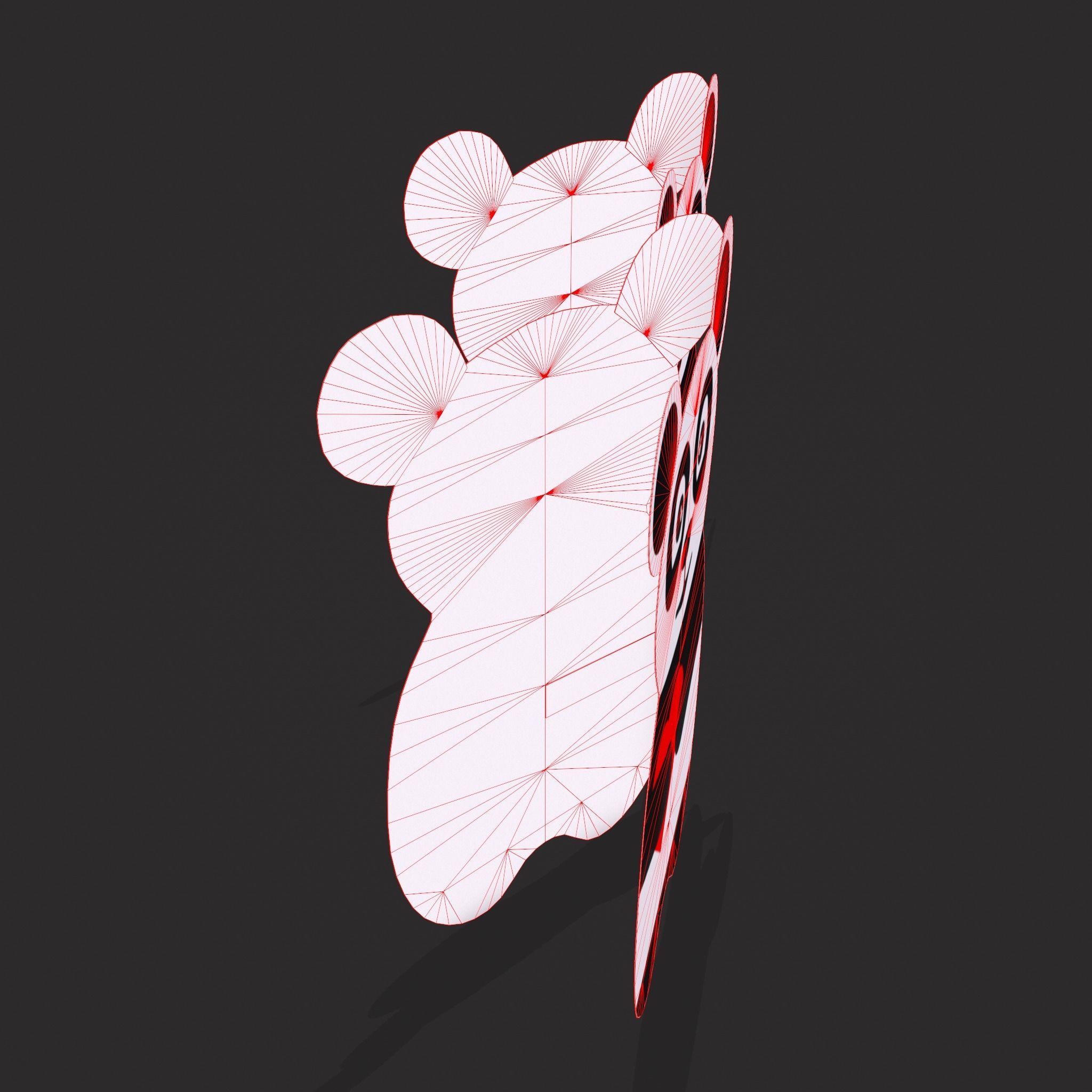 Valentines Panda Love Card Low-poly 3D model_6