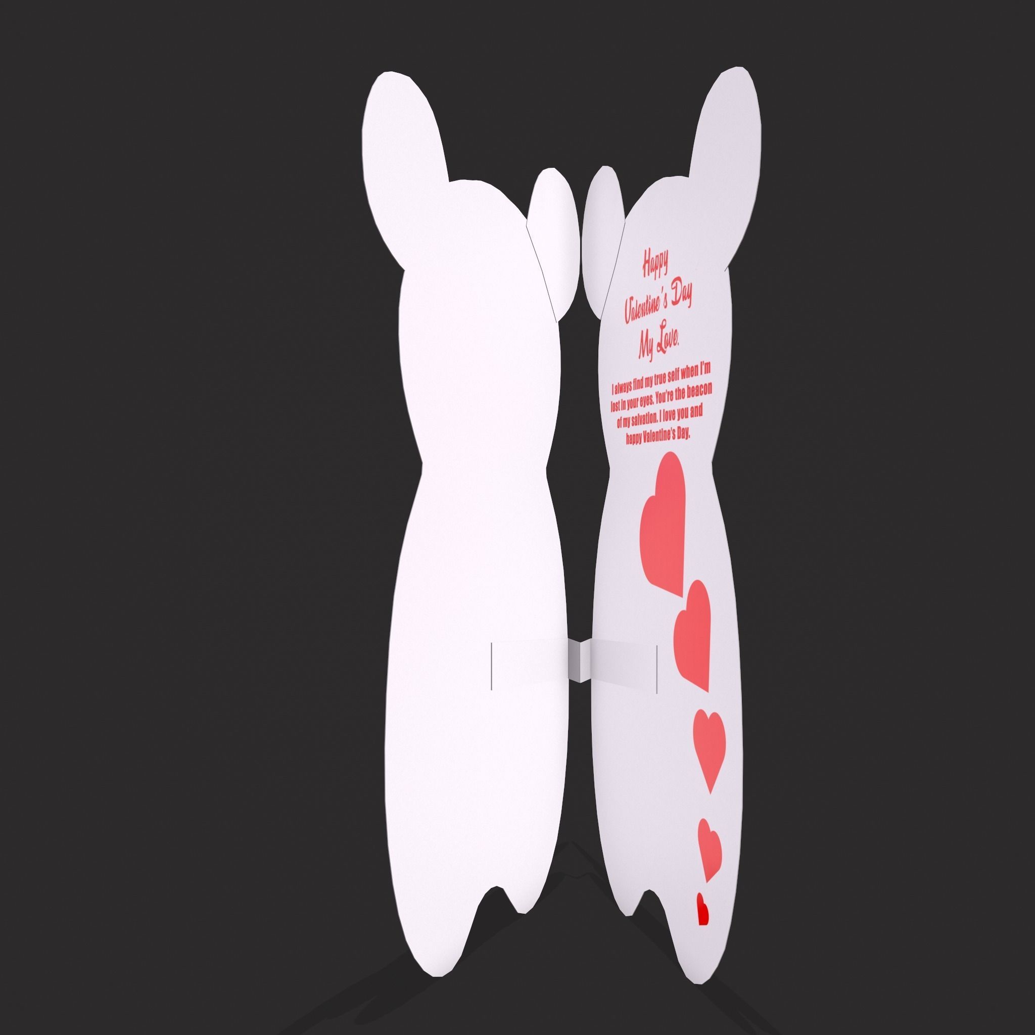 Valentines Panda Love Card Low-poly 3D model_13