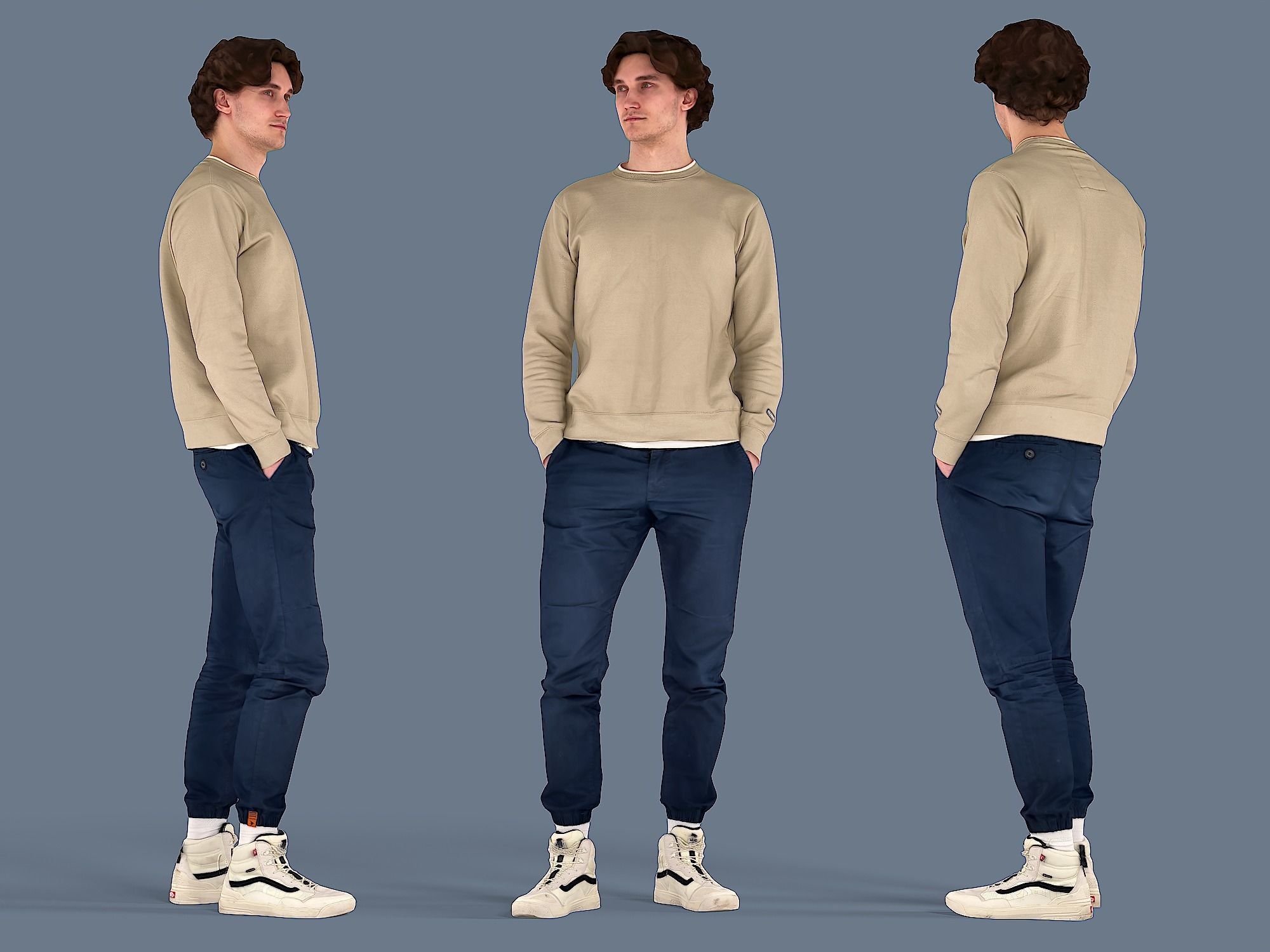Attractive Young Guy 3D model_1