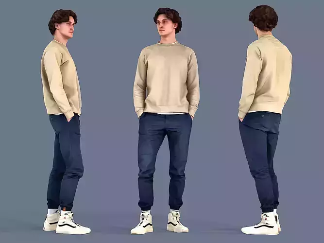 Attractive Young Guy 3D model