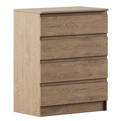 Ikea Malm Chest of 4 drawers 3D model