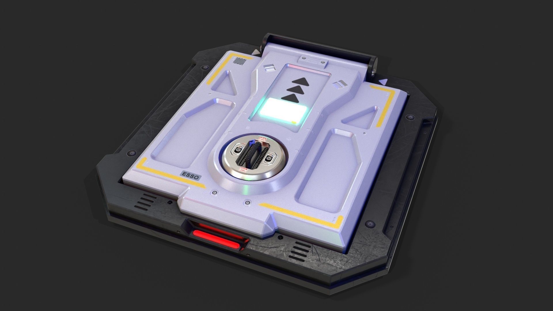 Sci-Fi Underground Access Door PBR LOWPOLY GAMEREADY Low-poly 3D model_3