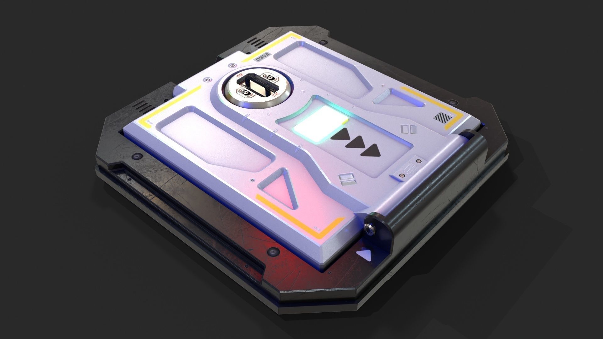 Sci-Fi Underground Access Door PBR LOWPOLY GAMEREADY Low-poly 3D model_19