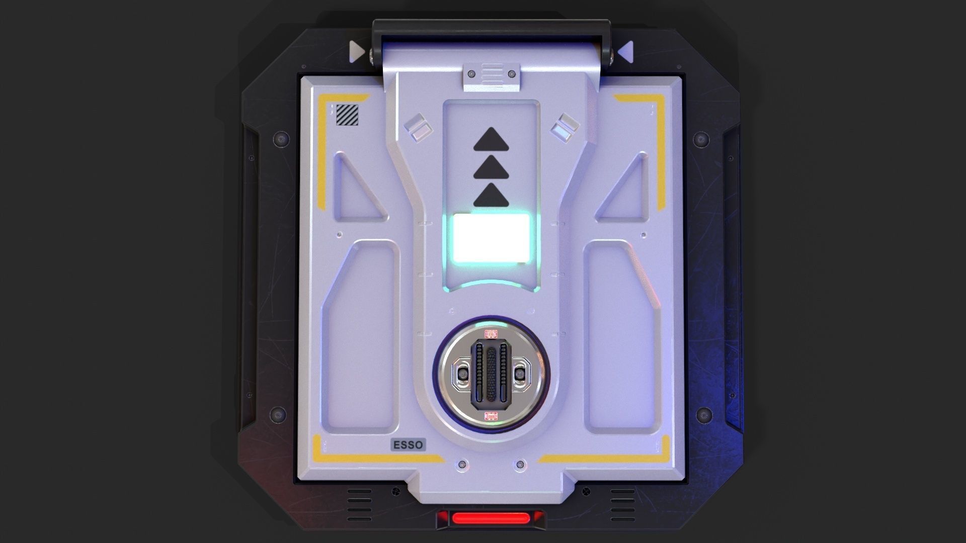 Sci-Fi Underground Access Door PBR LOWPOLY GAMEREADY Low-poly 3D model_21