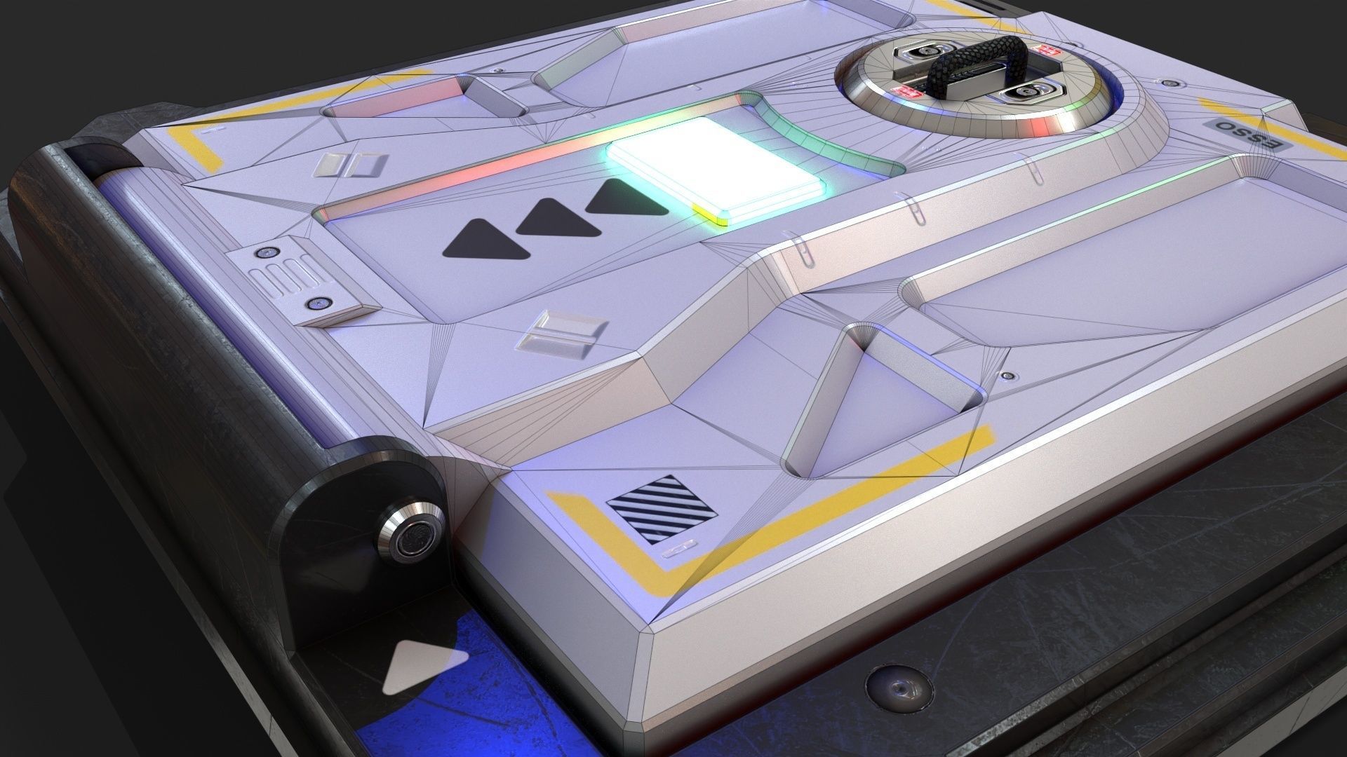 Sci-Fi Underground Access Door PBR LOWPOLY GAMEREADY Low-poly 3D model_28