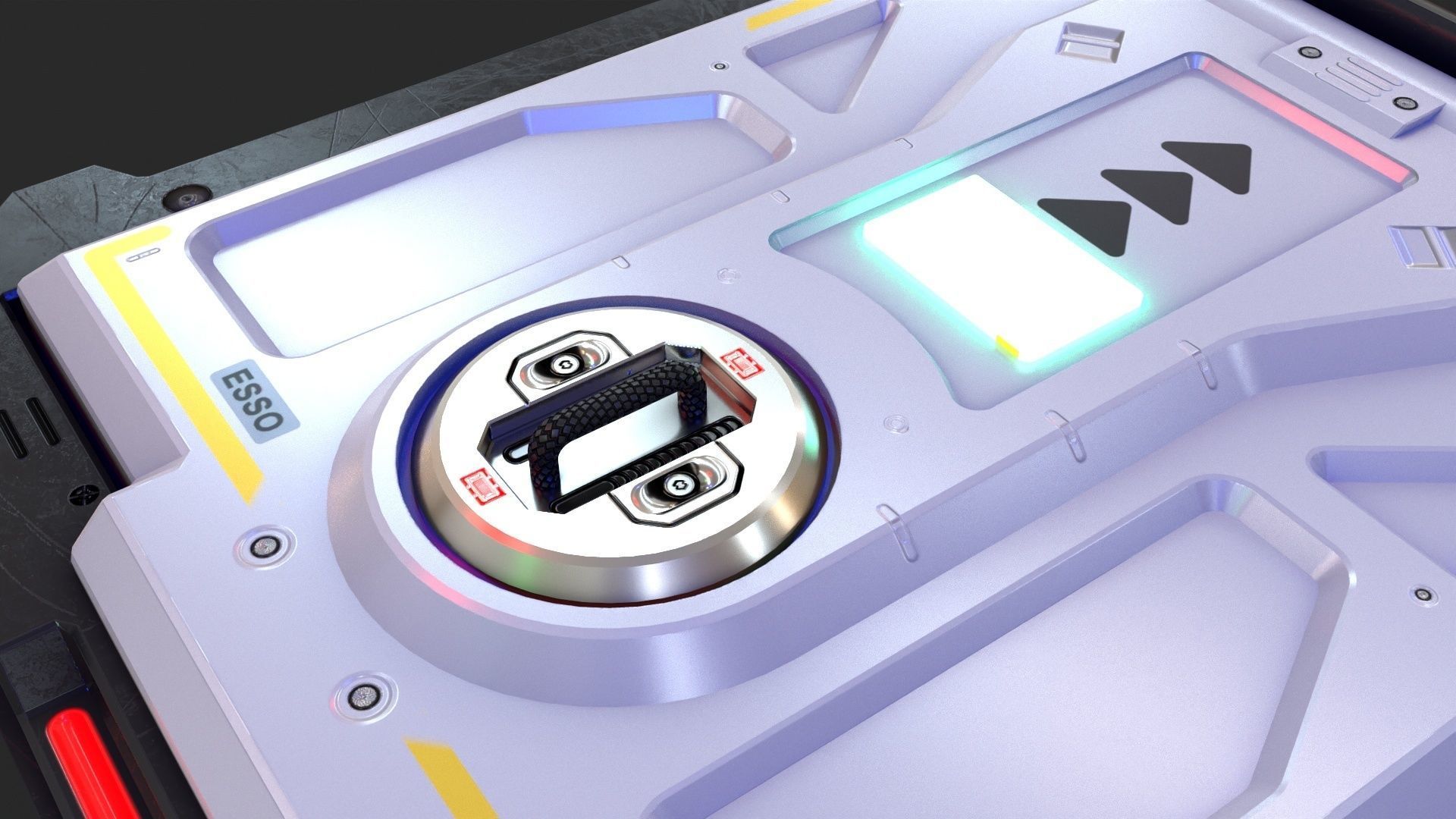 Sci-Fi Underground Access Door PBR LOWPOLY GAMEREADY Low-poly 3D model_8