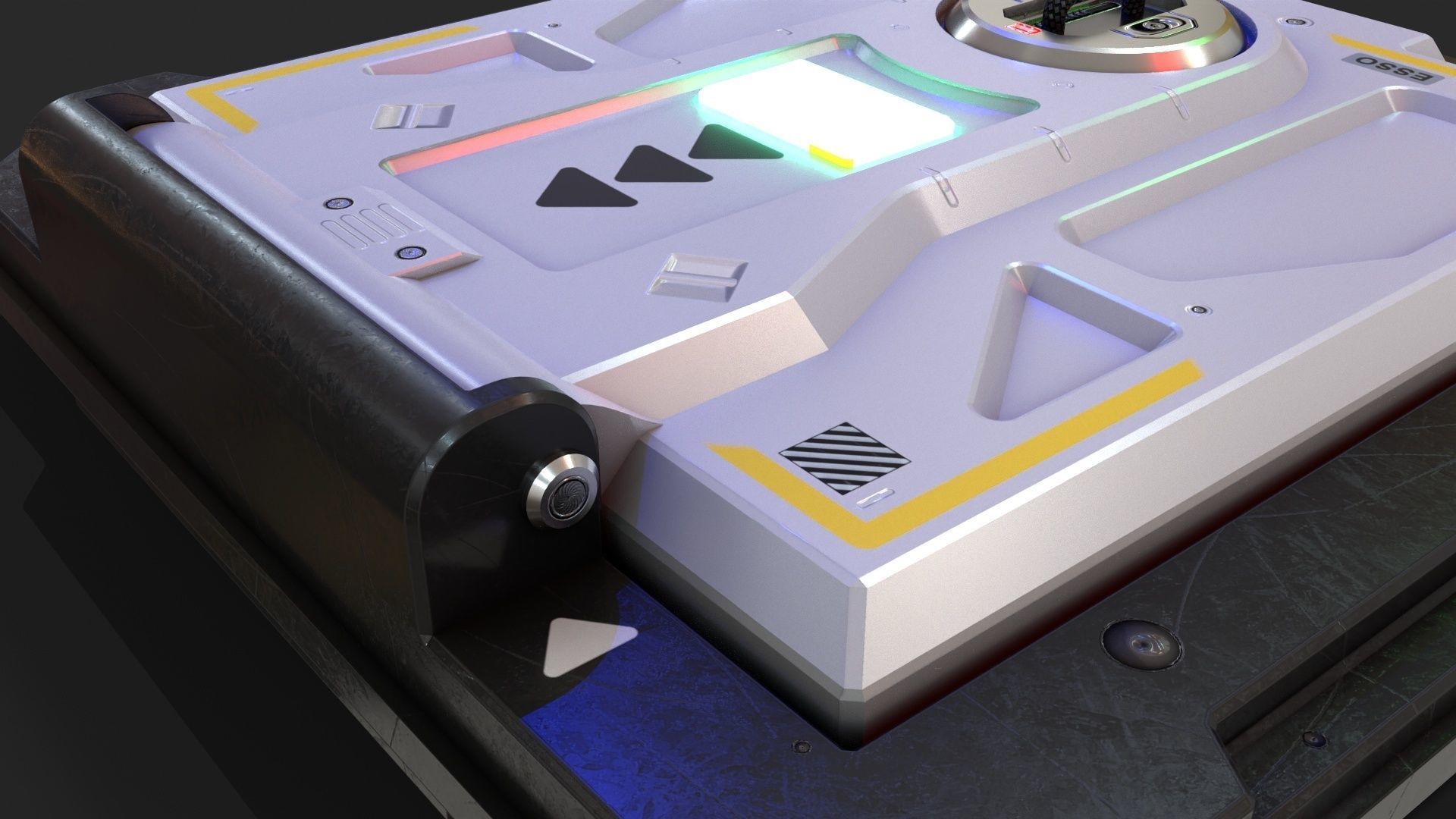 Sci-Fi Underground Access Door PBR LOWPOLY GAMEREADY Low-poly 3D model_6